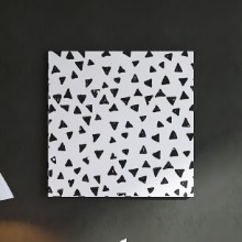 抽象的な線画が一面に描かれた 幾何学模様のアートパネルの詳細