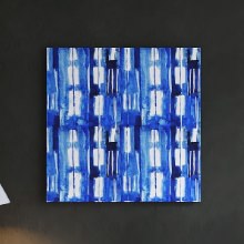 ブルーのグラデーションに心惹かれる 幾何学模様のウォールデコ