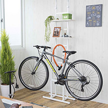大切な自転車をおしゃれに飾る 突っ張り式バイクスタンド ホワイト