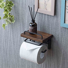 トイレットペーパーホルダー シングルタイプ ダークブラウン
