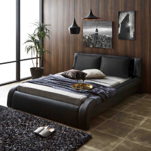 柔らかい素材のベッドフレーム モダンデザインベッド (ダブル)