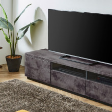 セラミック調デザインテレビボード 幅200cm ブラック