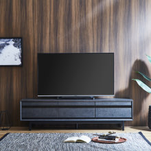 セラミック調デザインテレビボード 幅160cm ブラック