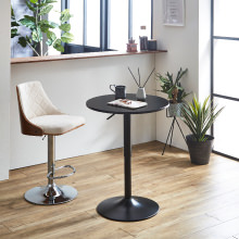 コンパクトで洗練された美しいデザイン 昇降式カフェテーブル ブラック