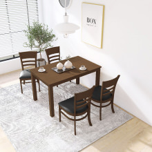 お部屋に合わせやすい シンプルダイニング 5点セット ブラウン