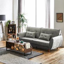 触り心地のいい素材 シンプルデザインソファ 3人掛け グレー