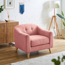 明るい色合いでお部屋のアクセントに 北欧デザインソファ 1人掛け フラミンゴ