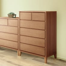 高品質が嬉しい 国産チェスト 5段・幅80 脚タイプ (ナチュラル)