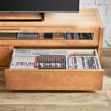 美しく快適な アルダー材テレビボード ロータイプ・幅120 (ナチュラル)