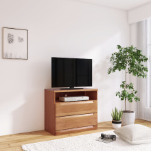 美しく快適な アルダー材テレビボード ミドルタイプ・幅80 (ナチュラル)