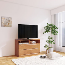 美しく快適な アルダー材テレビボード ミドルタイプ・幅120 (ナチュラル)