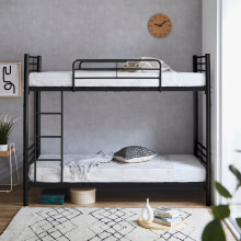 シンプルでどんなお部屋にも合わせやすい 2段ベッド ブラック