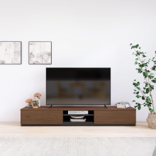 デザインと機能性を兼ね備えた テレビボード 幅210cm (ブラウン)