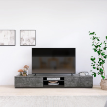 デザインと機能性を兼ね備えた テレビボード 幅210cm (グレー)