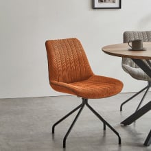 スタイリッシュな ダイニングチェア オレンジ (2脚入り)