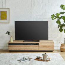 シンプルなデザインで使い勝手の良い テレビボード 幅150cm (ナチュラル)