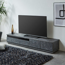 シンプルなデザインで使い勝手の良い テレビボード 幅180cm (グレー)