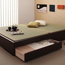 和の香り溢れる寝室 モダンデザイン畳収納ベッド(シングルベッド)