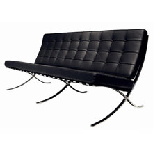 美しいラインの20世紀の王の椅子 バルセロナチェア 3人掛けタイプ