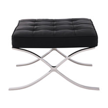 美しいラインの20世紀の王の椅子 バルセロナチェア オットマン