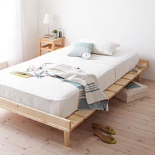 素材の香りと寝心地を追求 北欧デザイン天然木すのこベッド (シングルフレーム)