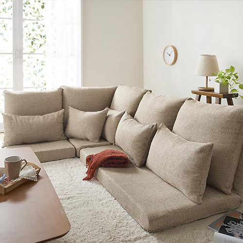 お部屋でのくつろぎのひとときを 組み合わせリクライニングローソファ 3点セット