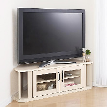 テレビ台 幅100cm コーナータイプ 薄型タイプ ガラス扉付き