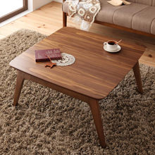 素朴な優しさをあなたに… 天然木ウォールナット材 北欧デザインこたつテーブル