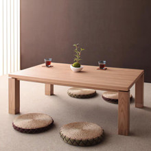 自然を感じる明るい木肌 天然木アッシュ材 和モダンデザインこたつテーブル