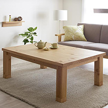 自然の風合いがおしゃれな 天然木パイン材・北欧デザインこたつテーブル