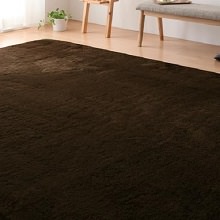 [200×250] しなやかな繊維がまるでラビットファー 繊細マイクロファイバーラグ ブラウン