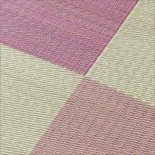 [261×352] 遊びゴコロのあるブロックチェック柄で、夏顔を作る 国産い草ラグ コンパクトタイプ ピンク