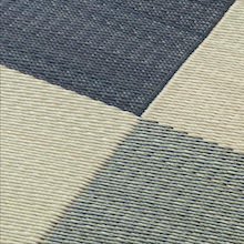 [140×200] 遊びゴコロのあるブロックチェック柄で、夏顔を作る 国産い草ラグ コンパクトタイプ ミッドナイトグレー