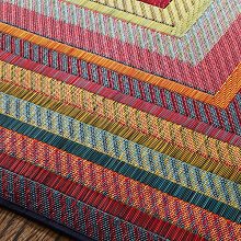 [191×250] 繊細な三重織で作られた耐久性もばつぐんの 純国産ラインデザインい草ラグ ふっくら12mm カラフル