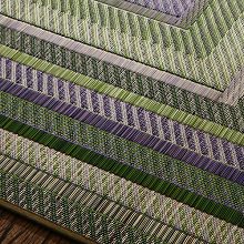 [191×250] 繊細な三重織で作られた耐久性もばつぐんの 純国産ラインデザインい草ラグ 裏地なし グリーン