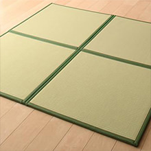 お手入れ簡単な畳空間を気軽に取り入れられる はっ水国産ユニット畳 4枚入り グリーン