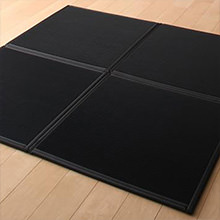 お手入れ簡単な畳空間を気軽に取り入れられる はっ水国産ユニット畳 4枚入り ブラック