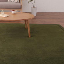 [190×240] 20mm厚のウレタンがごろ寝を至福の一時に変える マイクロファイバーラグ オリーブグリーン