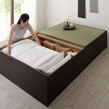 癒しの空間を 日本製・布団が収納できる大容量収納畳ベッド (シングル)