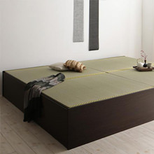 癒しの空間を 日本製・布団が収納できる大容量収納畳ベッド (ダブル)