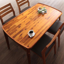 アカシア材使用の 天然木モダンデザインダイニング テーブル