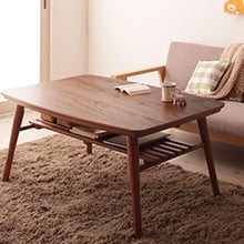 使用スタイルに合わせて自由自在 高さ調整 棚付きデザインこたつテーブル