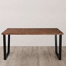 古木風×スチール脚ナチュラルモダンデザインダイニング テーブル