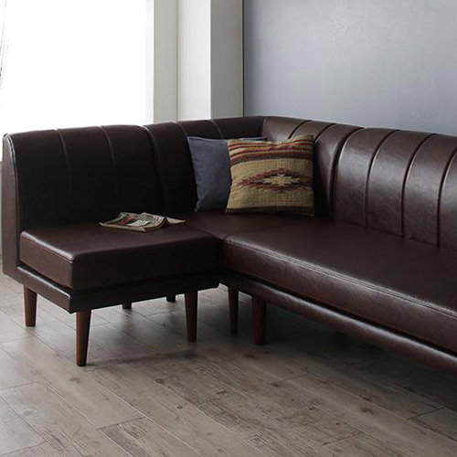 ブラウン合成皮革ソファ ニコアンド ブラウン合成皮革ソファ