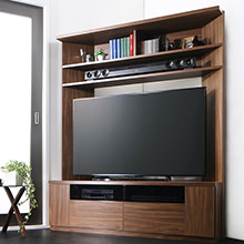 お部屋の角に最適 大型テレビ対応ハイタイプコーナーテレビボード
