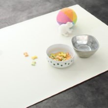 [45×180] 極まる上質空間 本革調モダンダイニングラグマット テーブルマット アイボリー