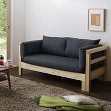滑らかな質感 16色から選べる伸縮・伸長式北欧天然木すのこソファベッド