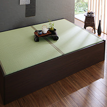 畳のくつろぎ空間 日本製・布団が収納できる大容量収納畳連結ベッド (シングル)