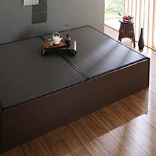 畳のくつろぎ空間 日本製・布団が収納できる大容量収納畳連結ベッド (セミダブル)