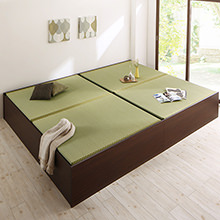 畳のくつろぎ空間 日本製・布団が収納できる大容量収納畳連結ベッド (連結タイプ)
